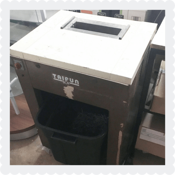 VerOld shredder still used in Eastpark Pharmacy